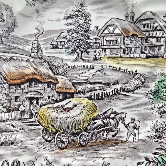 Vintage Yorkshire Ironstone Plate Staffordshire English Countryside Scene JJ3842 - Picture 3 of 5